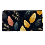 Gold Yellow Leaves Fauna Dark Background Dark Black Background Black Nature Forest Texture Wall Wall Pencil Case