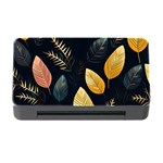Gold Yellow Leaves Fauna Dark Background Dark Black Background Black Nature Forest Texture Wall Wall Memory Card Reader with CF