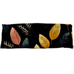 Gold Yellow Leaves Fauna Dark Background Dark Black Background Black Nature Forest Texture Wall Wall Body Pillow Case Dakimakura (Two Sides)