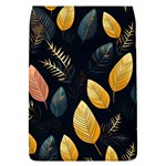 Gold Yellow Leaves Fauna Dark Background Dark Black Background Black Nature Forest Texture Wall Wall Removable Flap Cover (L)