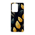 Gold Yellow Leaves Fauna Dark Background Dark Black Background Black Nature Forest Texture Wall Wall Samsung Galaxy S20 Ultra 6.9 Inch TPU UV Case