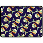 Fish Abstract Animal Art Nature Texture Water Pattern Marine Life Underwater Aquarium Aquatic Two Sides Fleece Blanket (Large)