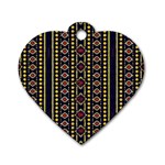 Background Art Pattern Design Dog Tag Heart (Two Sides)