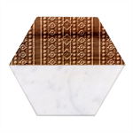 Background Art Pattern Design Marble Wood Coaster (Hexagon) 