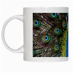 Peacock Bird Feathers Pheasant Nature Animal Texture Pattern White Mug