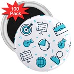 Pattern Business Graphics Seamless Background Texture Desktop Design Concept Geometric 3  Magnets (100 pack)
