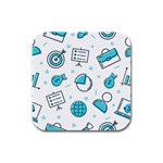 Pattern Business Graphics Seamless Background Texture Desktop Design Concept Geometric Rubber Square Coaster (4 pack)