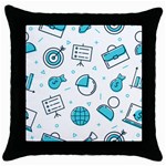 Pattern Business Graphics Seamless Background Texture Desktop Design Concept Geometric Throw Pillow Case (Black)