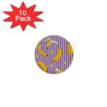 Pattern Bananas Fruit Tropical Seamless Texture Graphics 1  Mini Buttons (10 pack) 