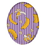 Pattern Bananas Fruit Tropical Seamless Texture Graphics Oval Glass Fridge Magnet (4 pack)