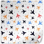 Airplane Pattern Plane Aircraft Fabric Style Simple Seamless Canvas 12  x 12 