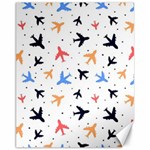 Airplane Pattern Plane Aircraft Fabric Style Simple Seamless Canvas 11  x 14 