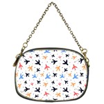 Airplane Pattern Plane Aircraft Fabric Style Simple Seamless Chain Purse (One Side)