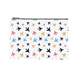 Airplane Pattern Plane Aircraft Fabric Style Simple Seamless Cosmetic Bag (Large)