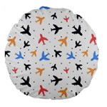 Airplane Pattern Plane Aircraft Fabric Style Simple Seamless Large 18  Premium Round Cushions