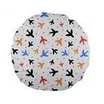 Airplane Pattern Plane Aircraft Fabric Style Simple Seamless Standard 15  Premium Flano Round Cushions