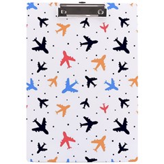 Airplane Pattern Plane Aircraft Fabric Style Simple Seamless A4 Acrylic Clipboard from ArtsNow.com Front