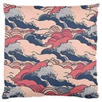 Waves Ocean Sea Water Pattern Rough Seas Digital Art Nature Nautical Standard Premium Plush Fleece Cushion Case (Two Sides)