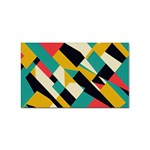 Geometric Pattern Retro Colorful Abstract Sticker Rectangular (10 pack)