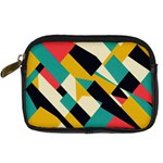 Geometric Pattern Retro Colorful Abstract Digital Camera Leather Case