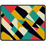 Geometric Pattern Retro Colorful Abstract Fleece Blanket (Medium)