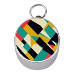 Geometric Pattern Retro Colorful Abstract Mini Silver Compasses