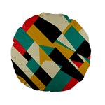 Geometric Pattern Retro Colorful Abstract Standard 15  Premium Flano Round Cushions