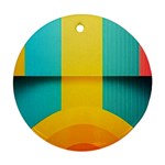 Colorful Rainbow Pattern Digital Art Abstract Minimalist Minimalism Ornament (Round)