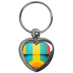 Colorful Rainbow Pattern Digital Art Abstract Minimalist Minimalism Key Chain (Heart)