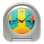 Colorful Rainbow Pattern Digital Art Abstract Minimalist Minimalism Travel Alarm Clock