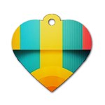 Colorful Rainbow Pattern Digital Art Abstract Minimalist Minimalism Dog Tag Heart (Two Sides)