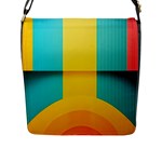 Colorful Rainbow Pattern Digital Art Abstract Minimalist Minimalism Flap Closure Messenger Bag (L)
