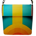 Colorful Rainbow Pattern Digital Art Abstract Minimalist Minimalism Flap Closure Messenger Bag (S)