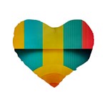 Colorful Rainbow Pattern Digital Art Abstract Minimalist Minimalism Standard 16  Premium Flano Heart Shape Cushions