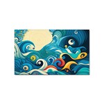 Waves Ocean Sea Abstract Whimsical Abstract Art Pattern Abstract Pattern Water Nature Moon Full Moon Sticker Rectangular (100 pack)