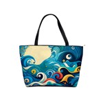 Waves Ocean Sea Abstract Whimsical Abstract Art Pattern Abstract Pattern Water Nature Moon Full Moon Classic Shoulder Handbag