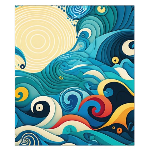 Waves Ocean Sea Abstract Whimsical Abstract Art Pattern Abstract Pattern Water Nature Moon Full Moon Duvet Cover (California King Size) from ArtsNow.com Duvet Quilt