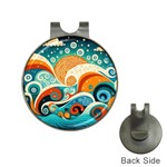 Waves Ocean Sea Abstract Whimsical Abstract Art Pattern Abstract Pattern Nature Water Seascape Hat Clips with Golf Markers