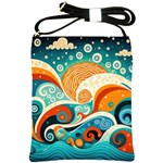 Waves Ocean Sea Abstract Whimsical Abstract Art Pattern Abstract Pattern Nature Water Seascape Shoulder Sling Bag