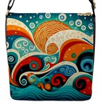Waves Ocean Sea Abstract Whimsical Abstract Art Pattern Abstract Pattern Nature Water Seascape Flap Closure Messenger Bag (S)
