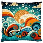 Waves Ocean Sea Abstract Whimsical Abstract Art Pattern Abstract Pattern Nature Water Seascape Standard Premium Plush Fleece Cushion Case (Two Sides)