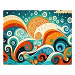 Waves Ocean Sea Abstract Whimsical Abstract Art Pattern Abstract Pattern Nature Water Seascape Premium Plush Fleece Blanket (Large)