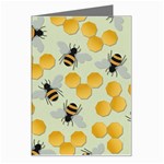 Bees Pattern Honey Bee Bug Honeycomb Honey Beehive Greeting Card