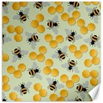 Bees Pattern Honey Bee Bug Honeycomb Honey Beehive Canvas 12  x 12 