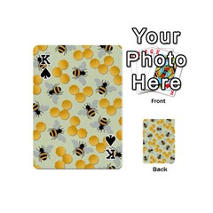 King Bees Pattern Honey Bee Bug Honeycomb Honey Beehive Playing Cards 54 Designs (Mini) from ArtsNow.com Front - SpadeK