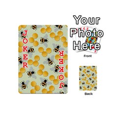 Bees Pattern Honey Bee Bug Honeycomb Honey Beehive Playing Cards 54 Designs (Mini) from ArtsNow.com Front - Joker2