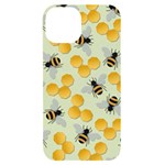 Bees Pattern Honey Bee Bug Honeycomb Honey Beehive iPhone 14 Black UV Print Case