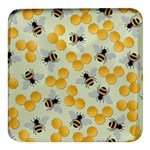 Bees Pattern Honey Bee Bug Honeycomb Honey Beehive Square Glass Fridge Magnet (4 pack)