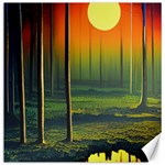 Outdoors Night Moon Full Moon Trees Setting Scene Forest Woods Light Moonlight Nature Wilderness Lan Canvas 20  x 20 