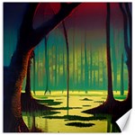 Nature Swamp Water Sunset Spooky Night Reflections Bayou Lake Canvas 20  x 20 